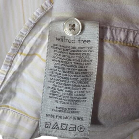 Aritzia Wilfred Free pinstriped relaxed button up shirt women's size M - Picture 9 of 9